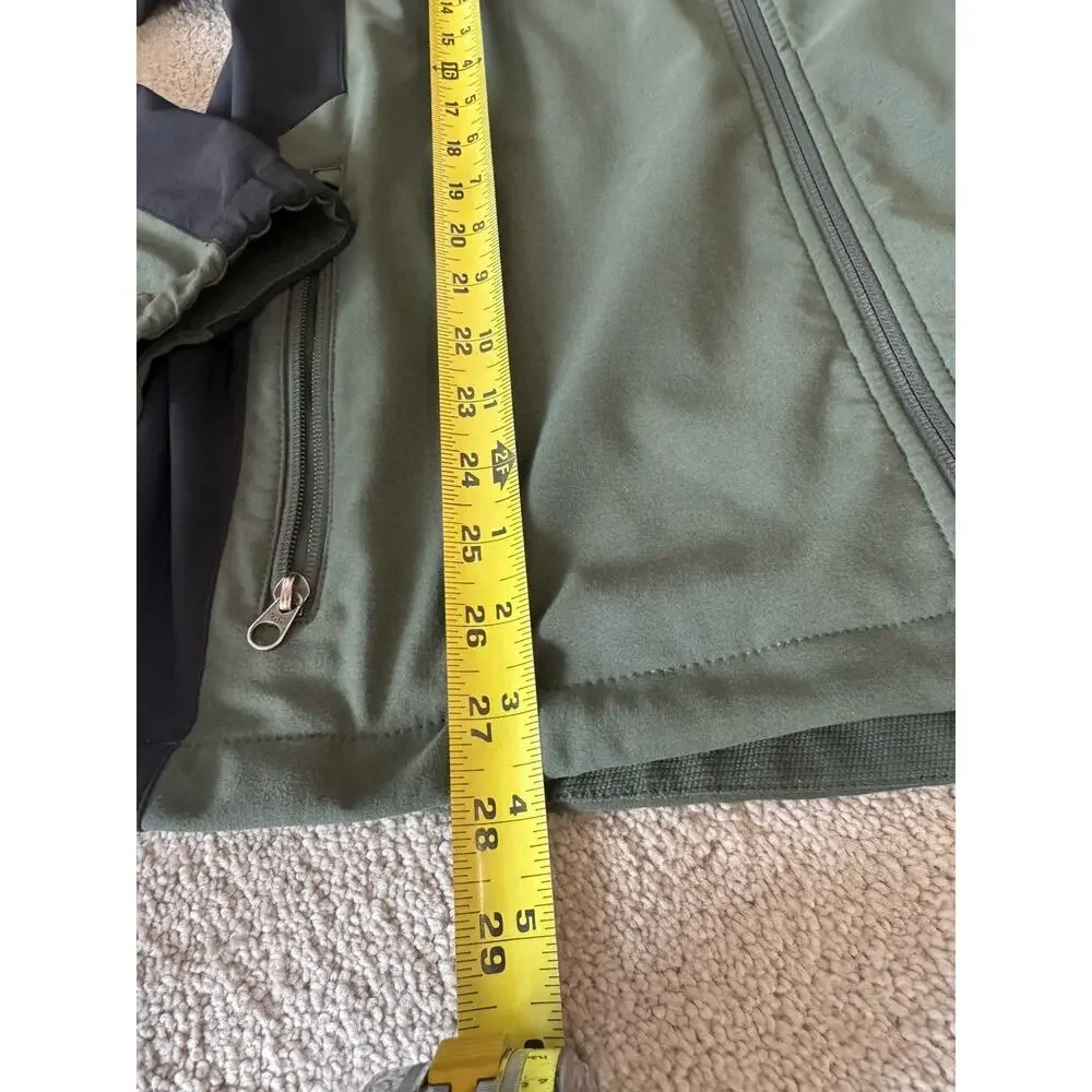 The North Face Apex Bionic Softshell Jacket Olive Green Black Fleece Lined Men L